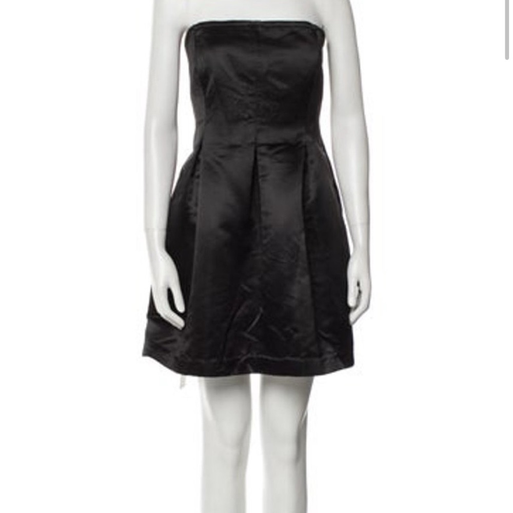 Marina Moscone Elegant Black Strapless mini Dress romantic size 14